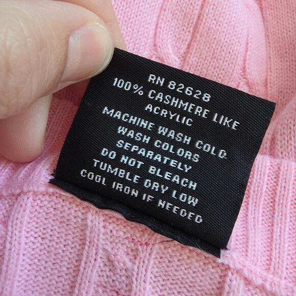 Vintage Southpole Pink Cable Knit Sweater sz Large Y2K 2000s Crewneck Preppy - Picture 3 of 6